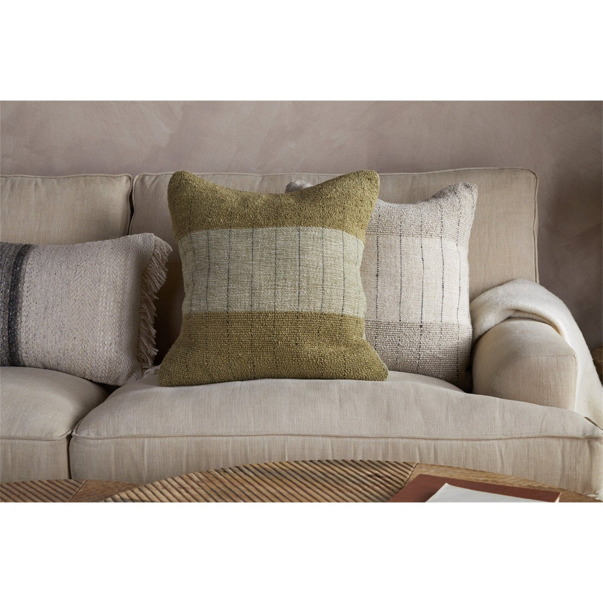 Mayla 50 x 50cm Linen Cushion Cover - Olive Green