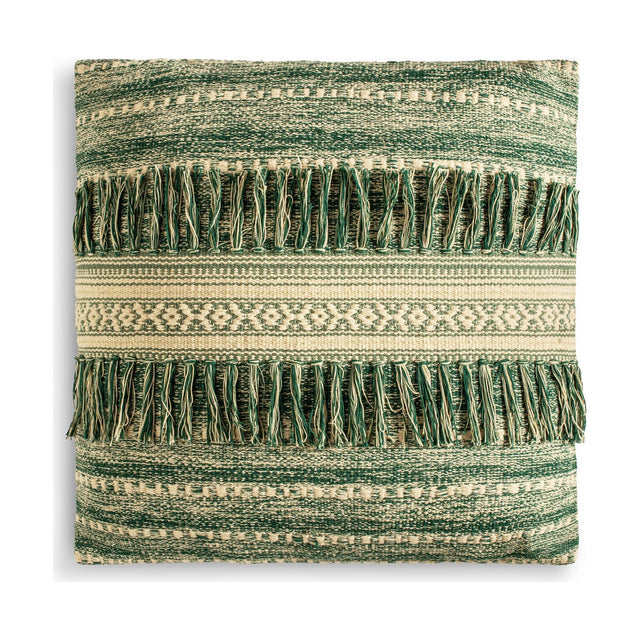 Padal 50 x 50cm Woven Fringed Cushion Cover - Green
