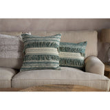 Padal 50 x 50cm Woven Fringed Cushion Cover - Green