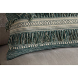 Padal 50 x 50cm Woven Fringed Cushion Cover - Green