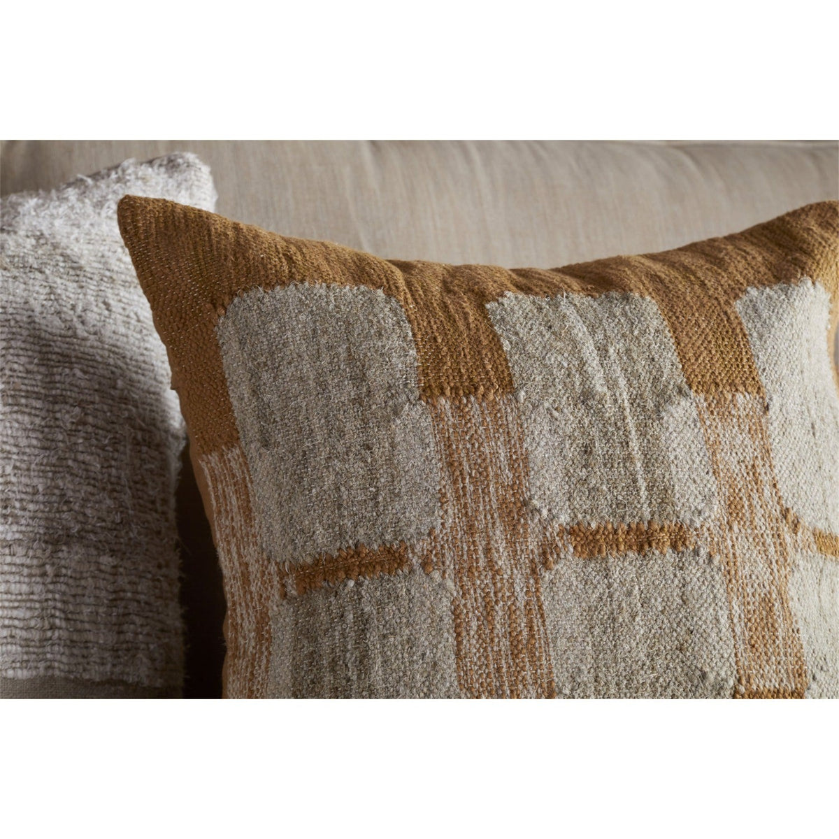 Akki 50 x 50cm Wool & Cotton Cushion Cover - Ochre