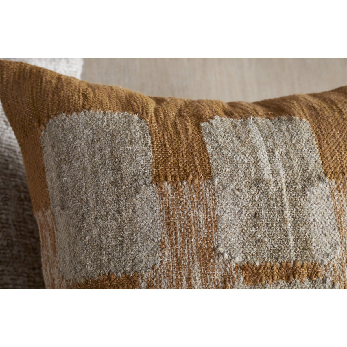 Akki 50 x 50cm Wool & Cotton Cushion Cover - Ochre