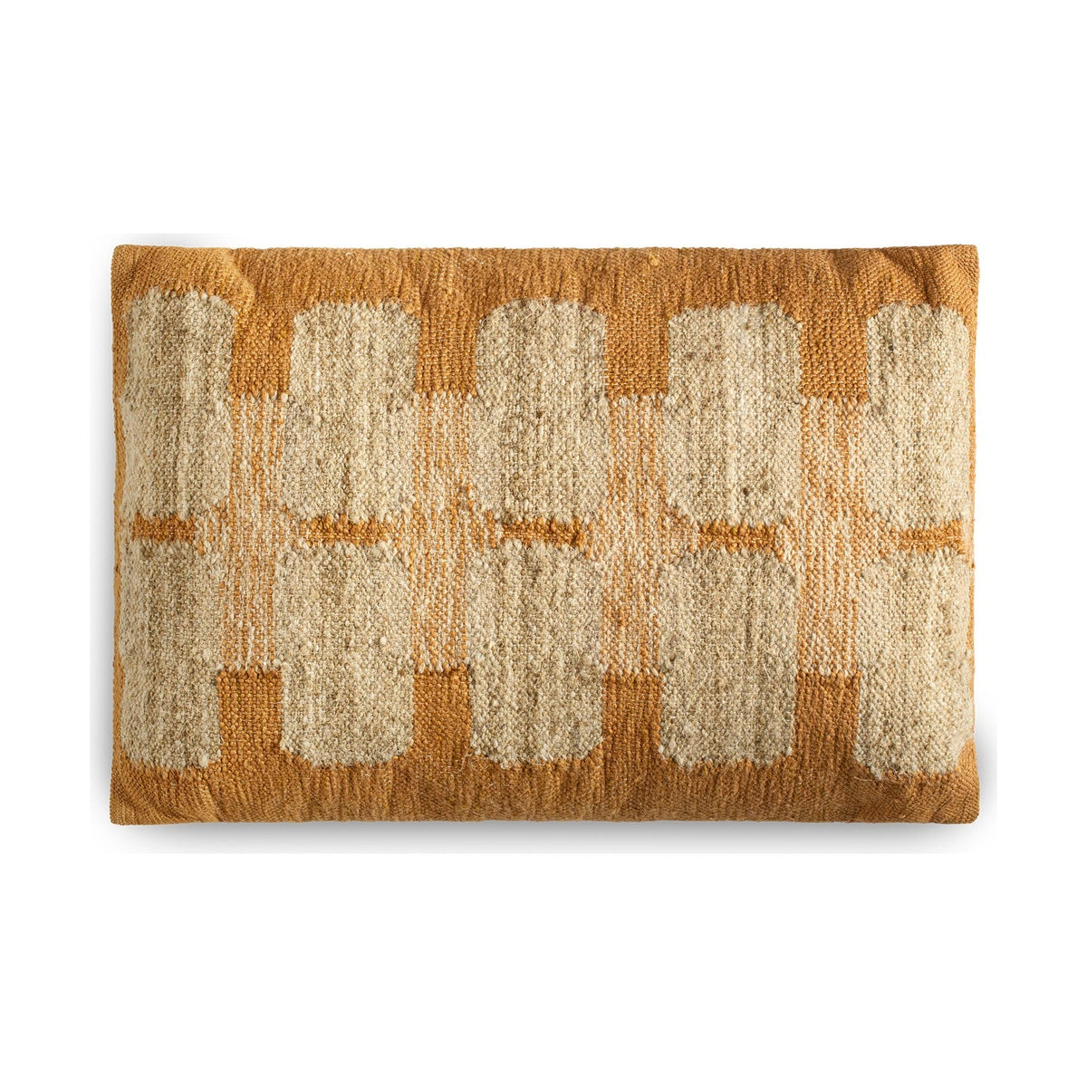 Akki 60 x 40cm Wool & Cotton Cushion Cover - Ochre