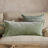 Menmai 35 x 80cm Velvet Lumbar Cushion Cover - Eucalyptus