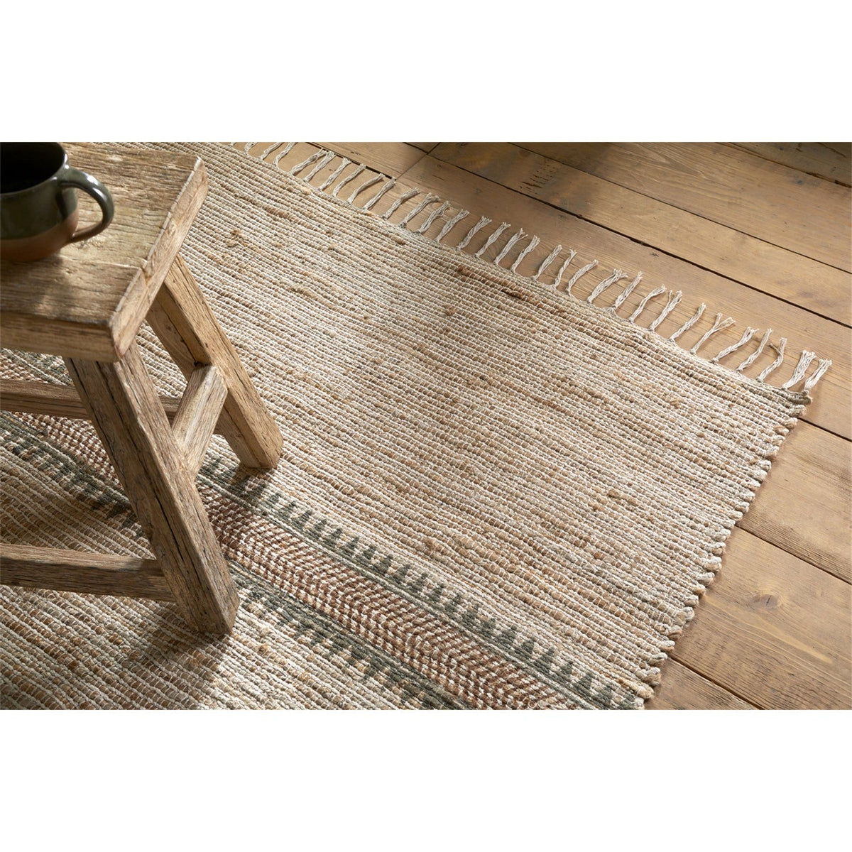 Zairya 150 x 240cm Cotton & Jute Kilim Rug - Natural