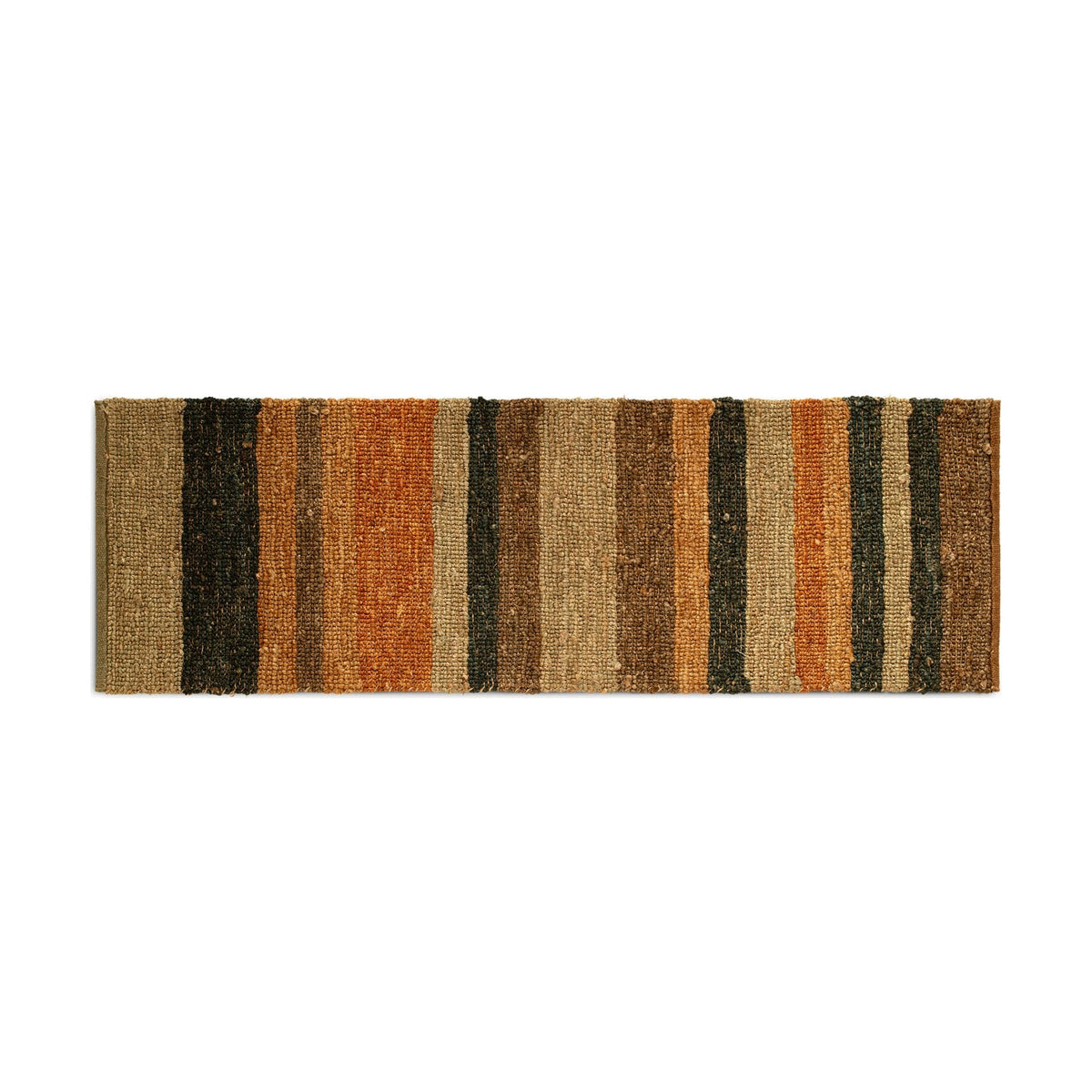 Lasang 66 x 200cm Striped Jute Runner Rug - Rust