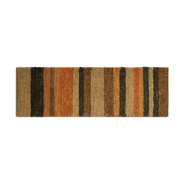 Lasang 66 x 200cm Striped Jute Runner Rug - Rust