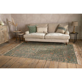 Okuta 150 x 240cm Block Print Jute Rug - Olive Green