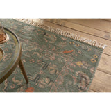 Okuta 150 x 240cm Block Print Jute Rug - Olive Green