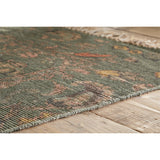 Okuta 150 x 240cm Block Print Jute Rug - Olive Green