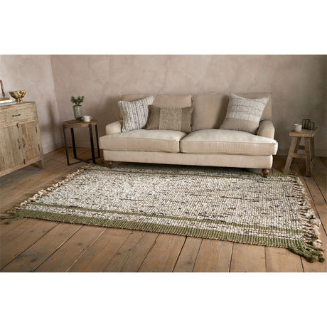 Kanta 150 x 240cm Jute & Tweed Rug - Olive & Natural