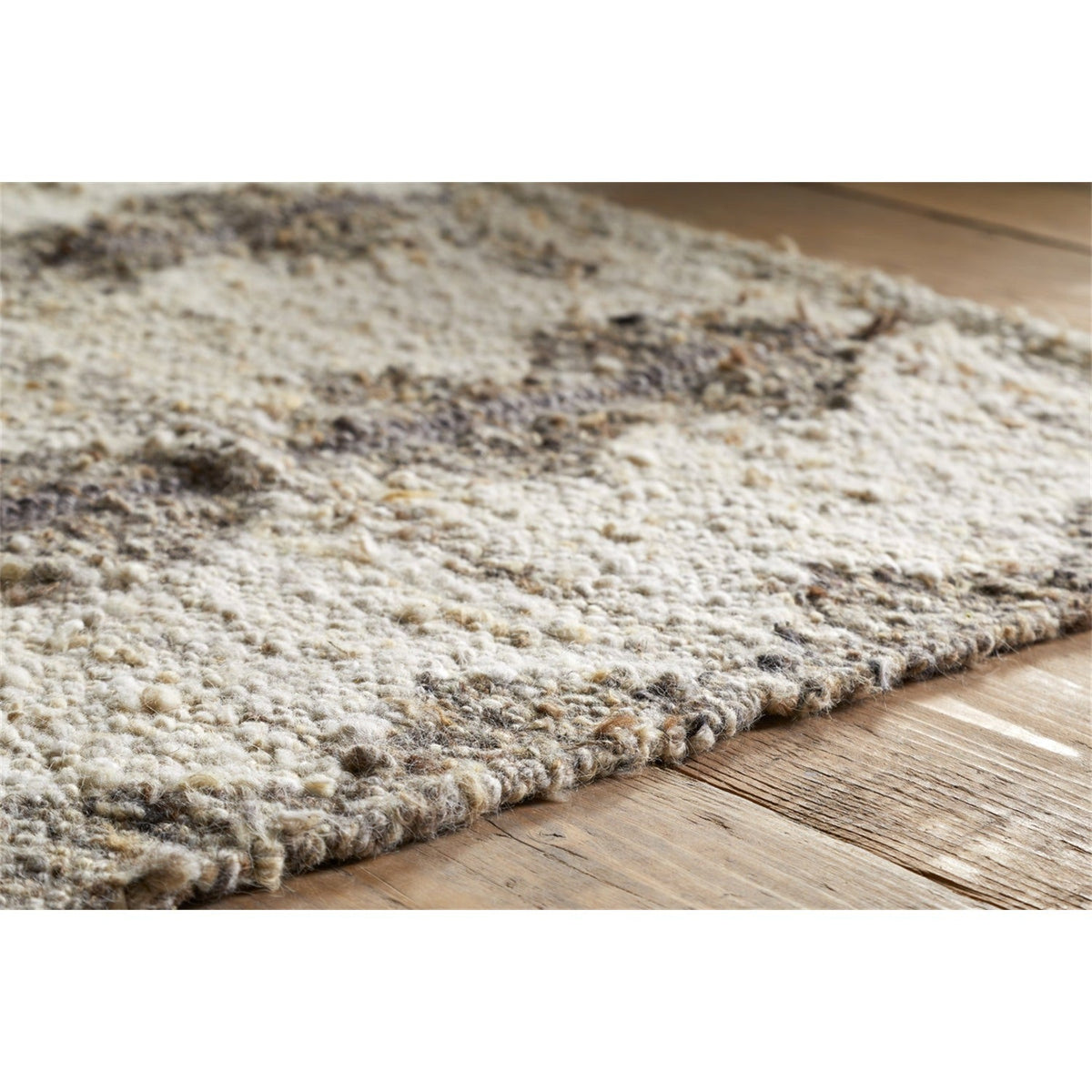 Japandi 150 x 240cm Handspun Wool Rug - Cream & Clay