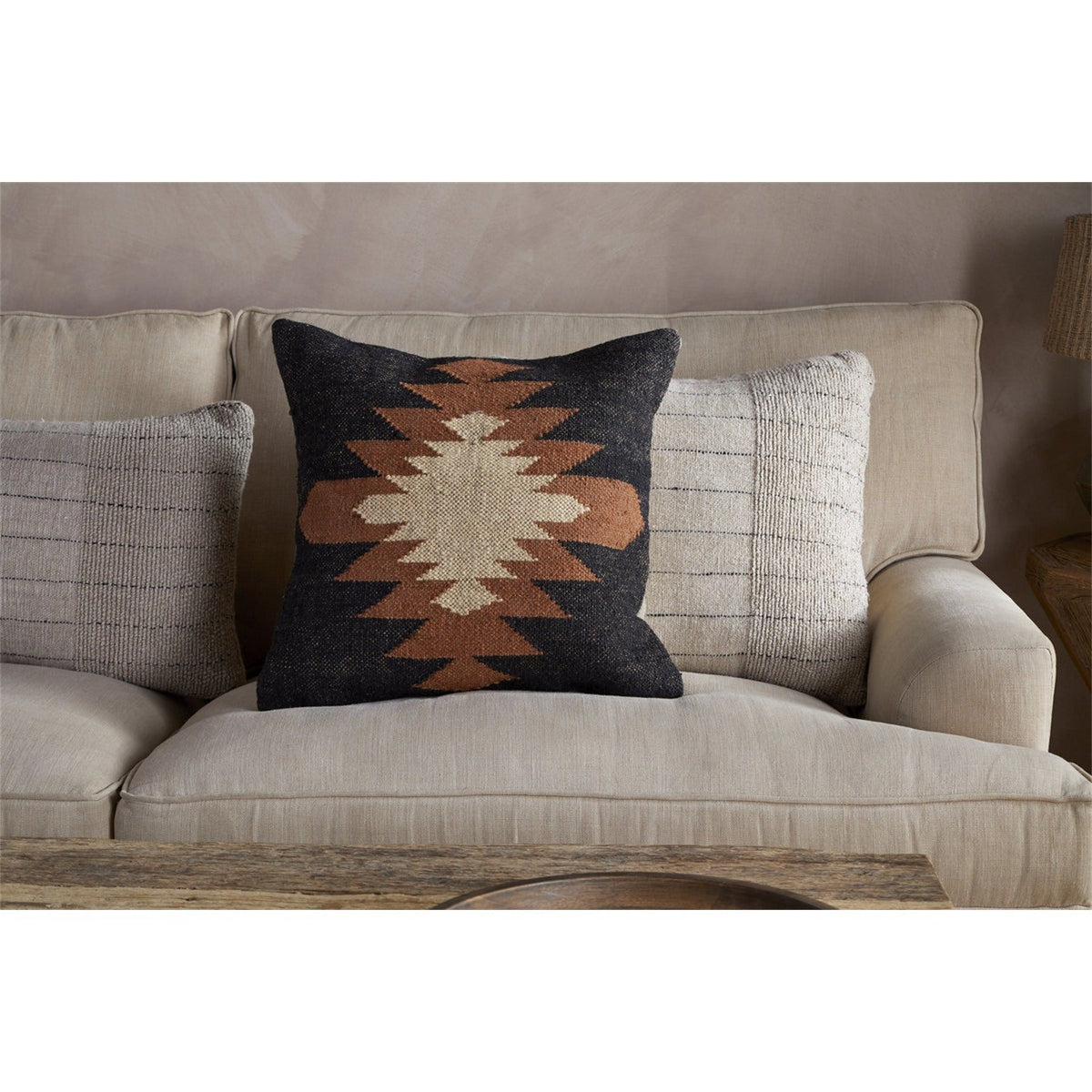 Ayyi 50 x 50cm Kilim Cushion Cover - Black & Brown