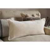 Menmai 35 x 80cm Velvet Lumbar Cushion Cover - Cream