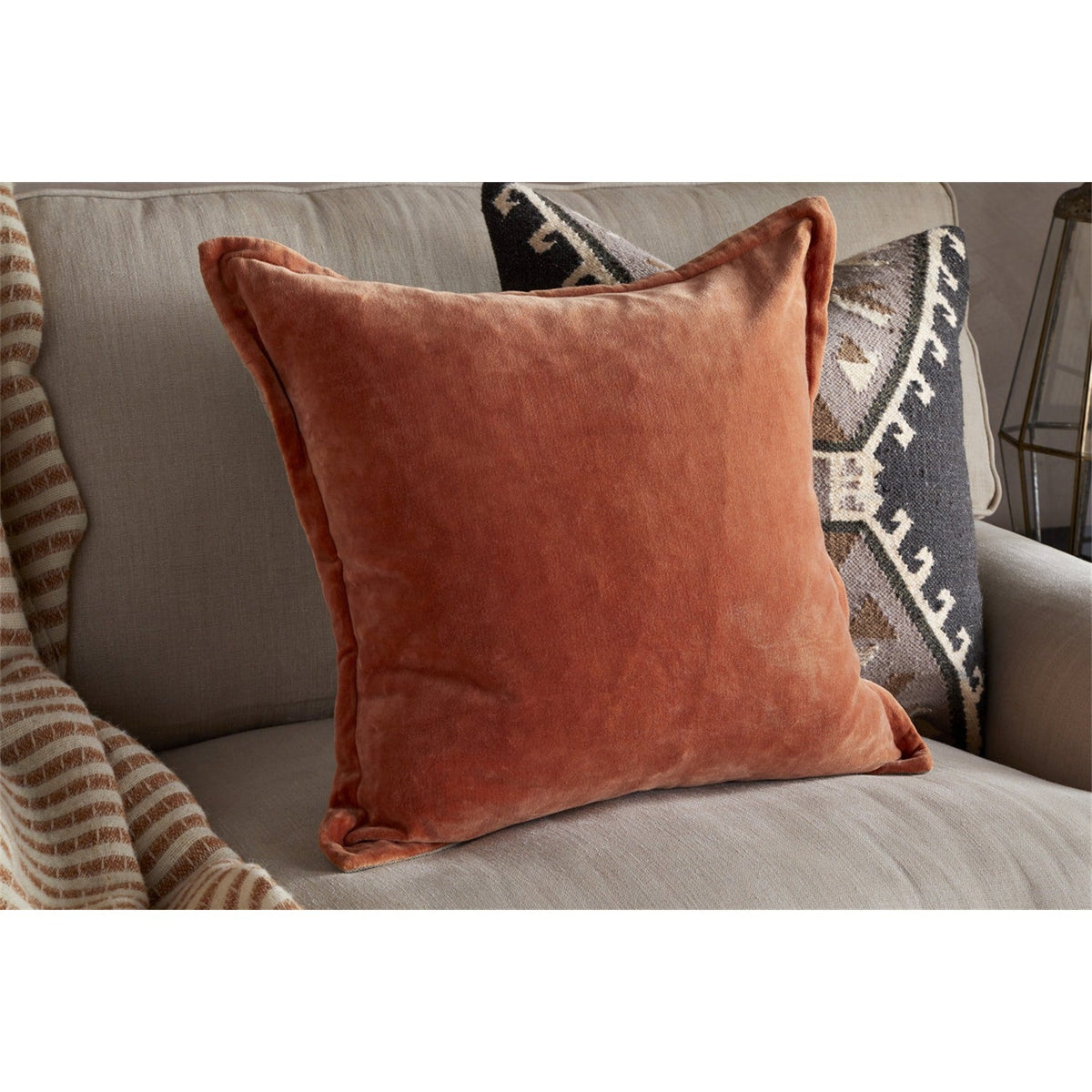 Menmai 50 x 50cm Velvet Cushion Cover - Cinnamon