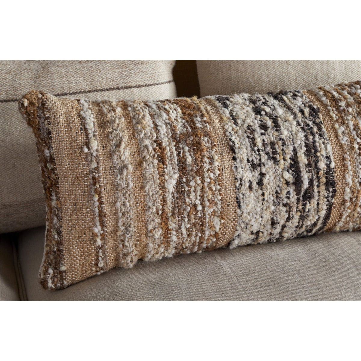 Maua 35 x 80cm Boucle Lumbar Cushion Cover - Mocha