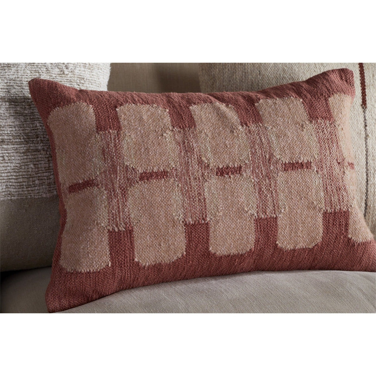 Akki 60 x 40cm Wool & Cotton Cushion Cover - Dusty Pink