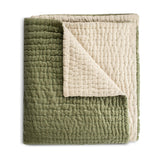Nidra 220 x 240cm Velvet Quilted Bedspread - Sage Green