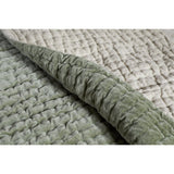 Nidra 220 x 240cm Velvet Quilted Bedspread - Sage Green