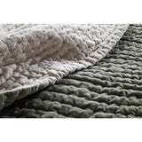 Nidra 220 x 240cm Velvet Quilted Bedspread - Sage Green