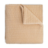 Nidra 220 x 240cm Velvet Quilted Bedspread - Natural