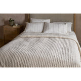Nidra 220 x 240cm Velvet Quilted Bedspread - Natural