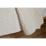 Nidra 220 x 240cm Velvet Quilted Bedspread - Natural