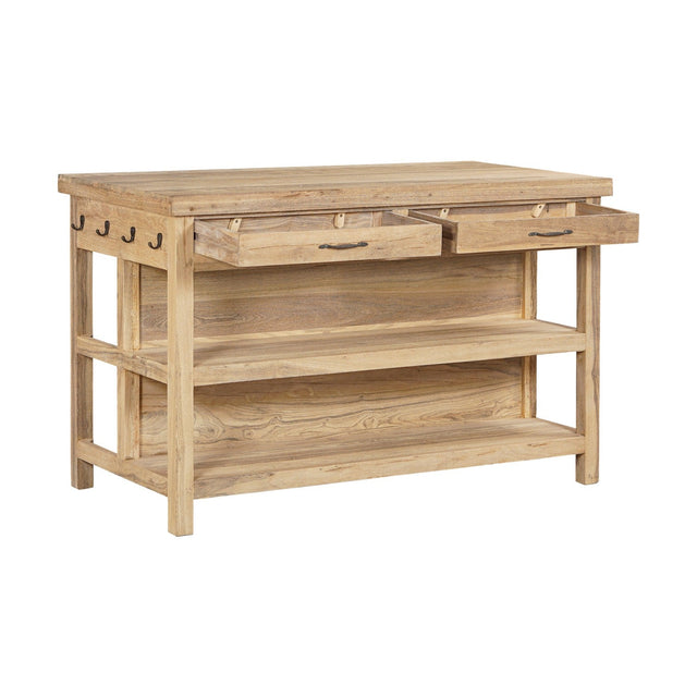 Tivu Reclaimed Wood Kitchen Island - Natural