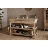 Tivu Reclaimed Wood Kitchen Island - Natural