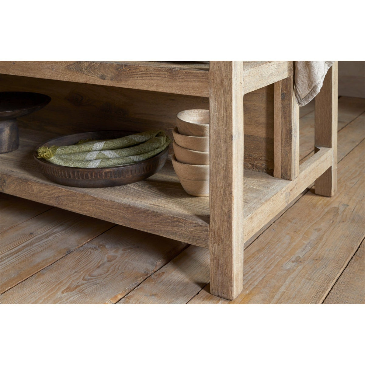 Tivu Reclaimed Wood Kitchen Island - Natural