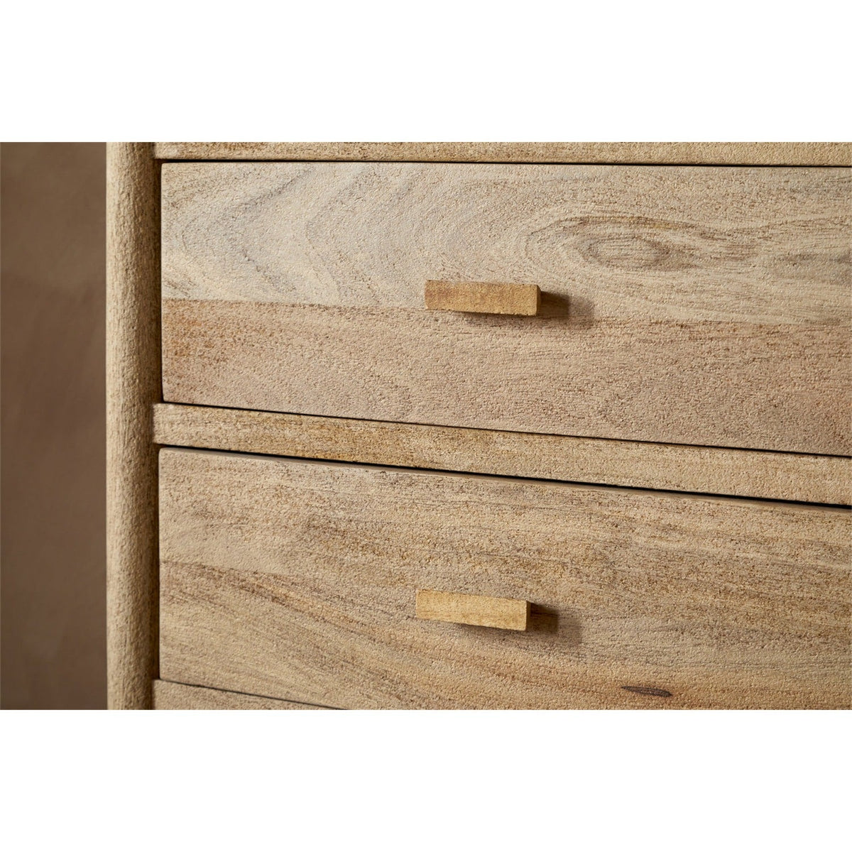 Sri Sandblasted Mango Wood Chest of Drawers - Natural