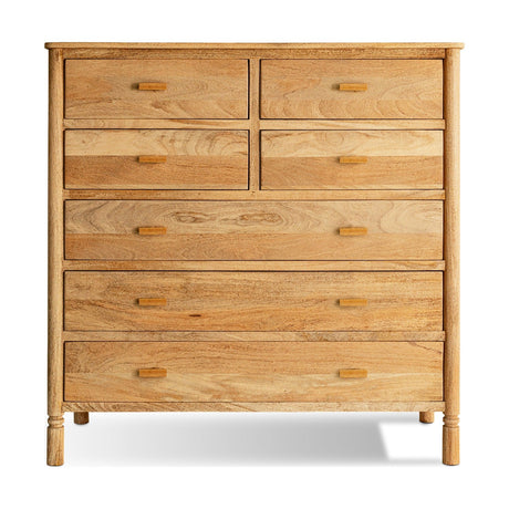 Sri Sandblasted Mango Wood Chest of Drawers - Natural
