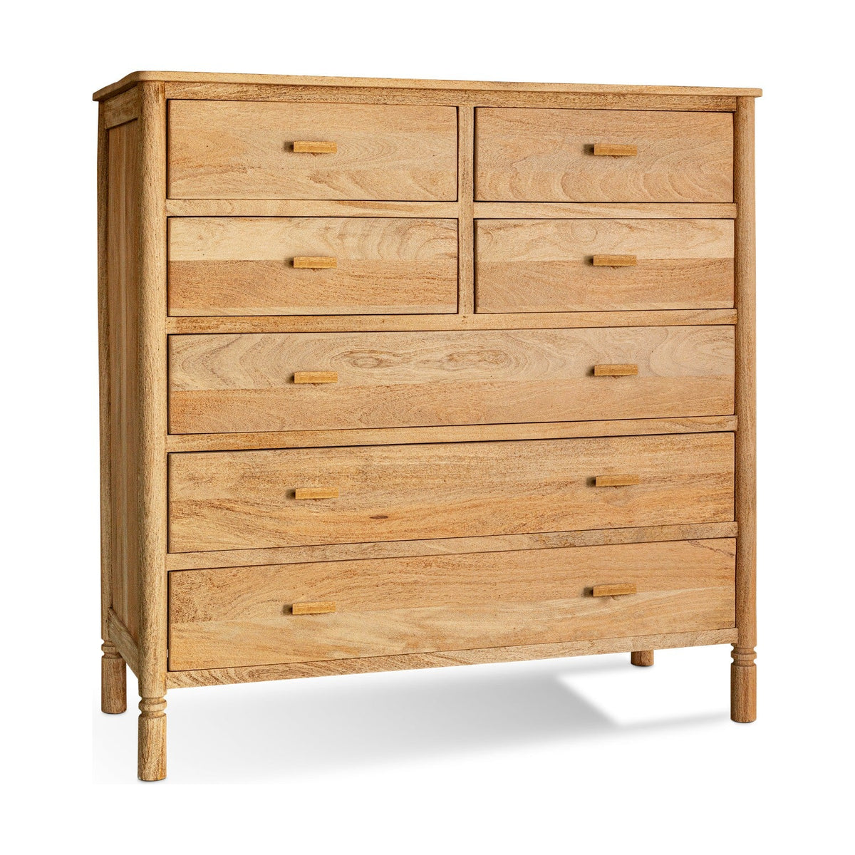 Sri Sandblasted Mango Wood Chest of Drawers - Natural