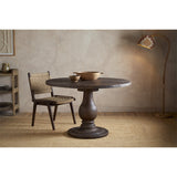 Laya Small Carved Wood Dining Table - Chocolate Brown