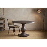 Laya Small Carved Wood Dining Table - Chocolate Brown