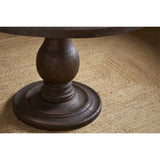 Laya Small Carved Wood Dining Table - Chocolate Brown