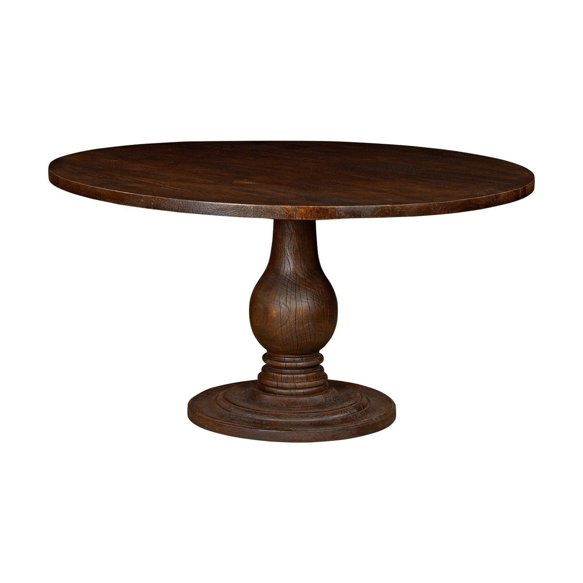 Laya Large Carved Wood Dining Table - Chocolate Brown