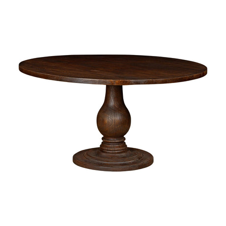 Laya Large Carved Wood Dining Table - Chocolate Brown