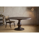 Laya Large Carved Wood Dining Table - Chocolate Brown