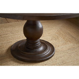 Laya Large Carved Wood Dining Table - Chocolate Brown