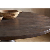 Laya Large Carved Wood Dining Table - Chocolate Brown