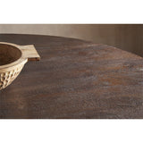 Laya Large Carved Wood Dining Table - Chocolate Brown