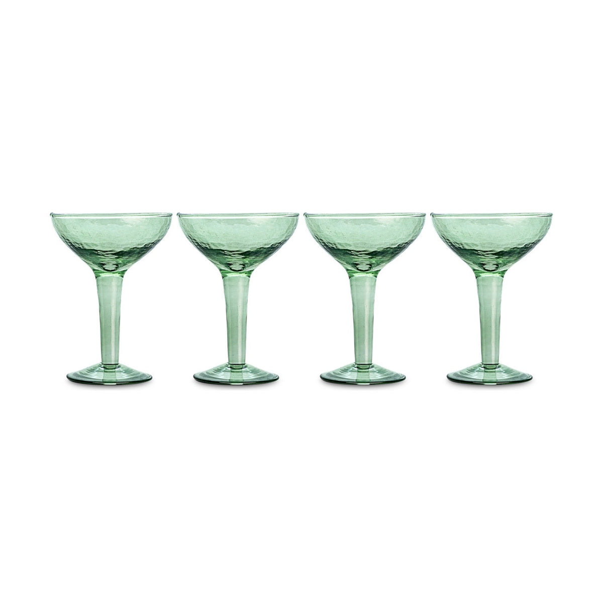 Yala Hammered Champagne Glasses - Sage Green - Set of 4