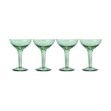 Yala Hammered Champagne Glasses - Sage Green - Set of 4