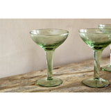 Yala Hammered Champagne Glasses - Sage Green - Set of 4