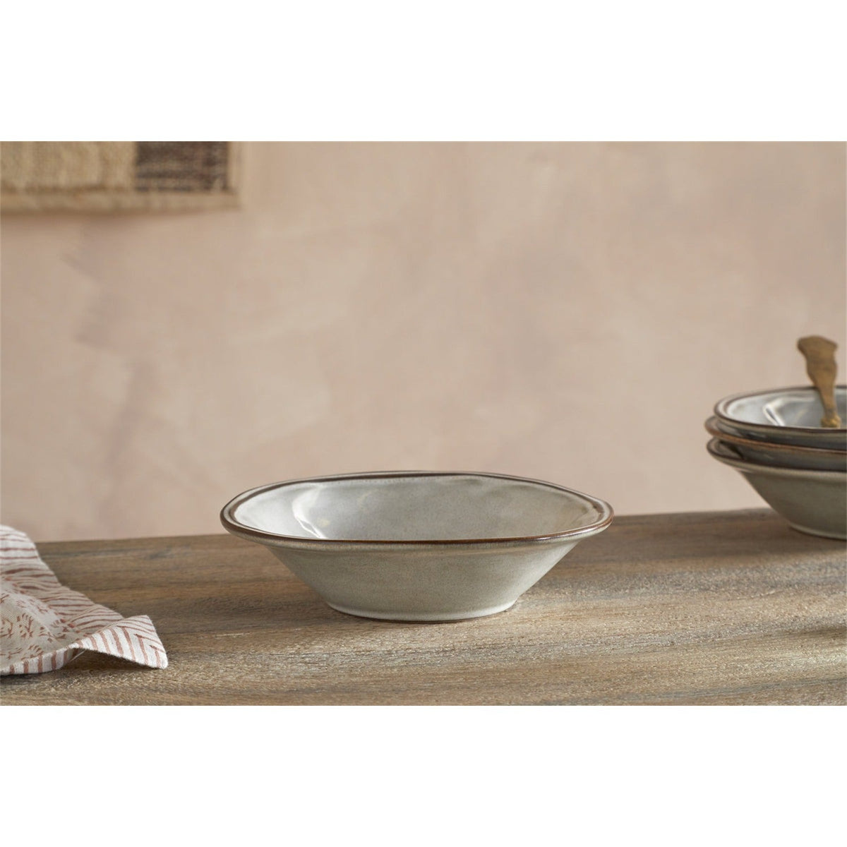 Pedra Glazed Earthenware Cereal Bowl - Pewter