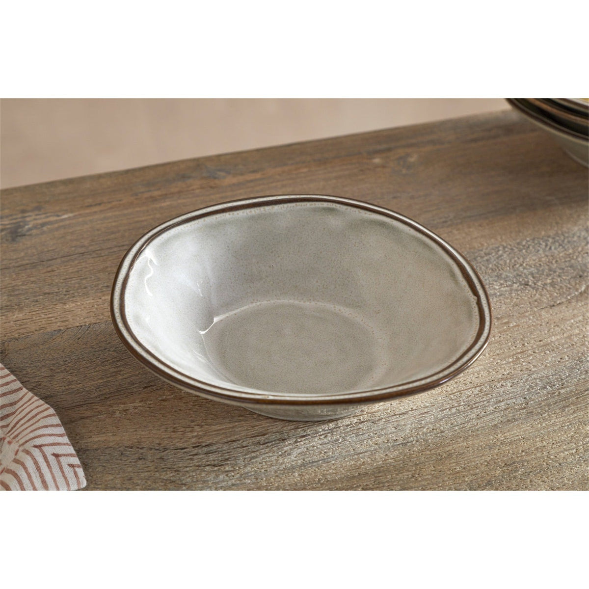 Pedra Glazed Earthenware Cereal Bowl - Pewter