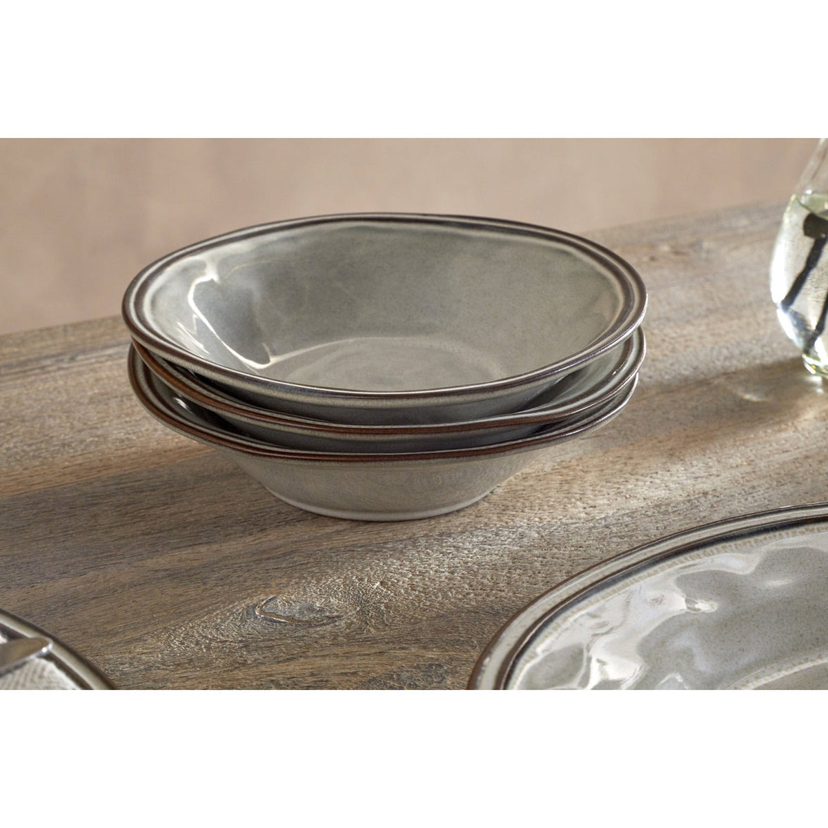 Pedra Dinner Set - Pewter - Set of 12