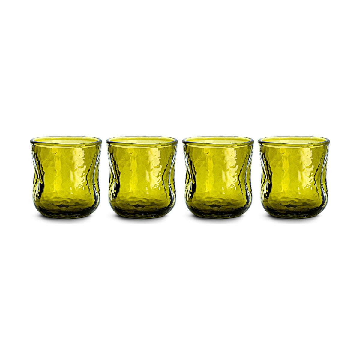 Chandani Short Hammered Tumblers - Green - Set of 4