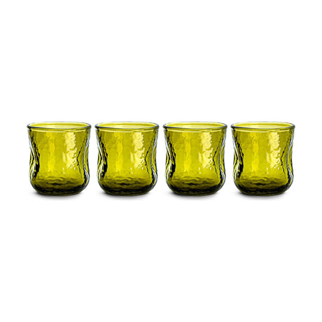 Chandani Short Hammered Tumblers - Green - Set of 4